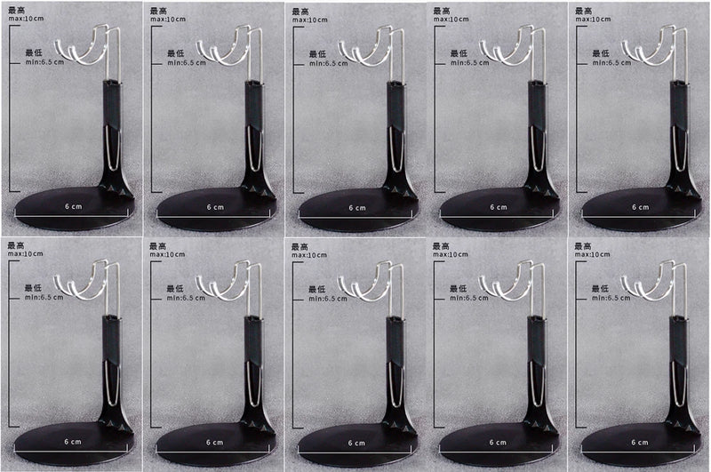 ZYTOYS 10 PCS 1/12 Scale Black U-Type Display Stand For 6" Action Figures Model