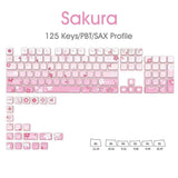 Sakura Pink PBT Clear Shine Through 125 Keycaps set for MX Mechanical Keyboards Model