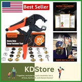 Heavy Duty Snap Fastener Tool with 100 Colorful Boat Cover Snaps & Hole Punch Model