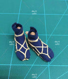 1/6 Samurai Straw Sandals Shoes Blue Foot Cover Ancient Japanese Figure Model Model