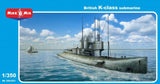 Mikro Mir 350-021 - 1/350 British K-class submarine, scale plastic model kit Model