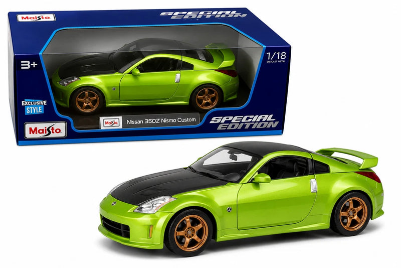 Maisto 1:18 Nissan 350Z Nismo Custom Diecast Model Metallic Green #31688 Model