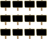 Mini Chalkboard Signs Pack with Wooden Clips for Messages Labels and Decorations Model