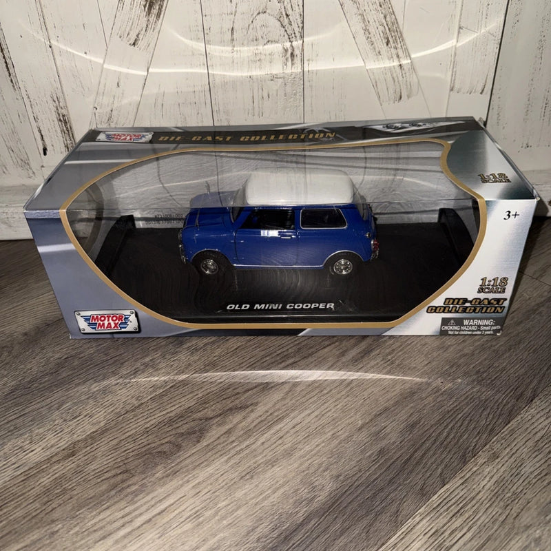 Motor Max 1:18 Old Mini Cooper Blue Die-Cast Collection Model Car ¨C New in Box Model