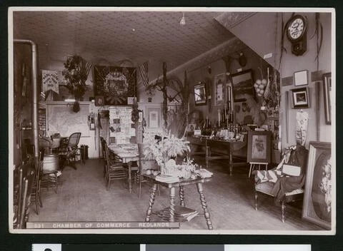 Interior view of the Redlands Board of Trade 1902 California Old Photo Model