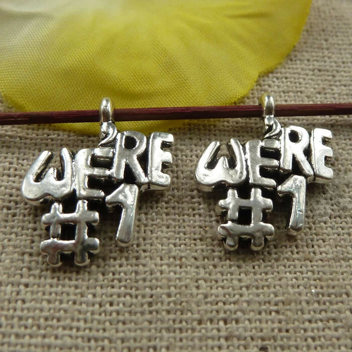 Free Ship 90 pcs tibetan silver WERY #1 charms 20x16mm L-4270 Charms