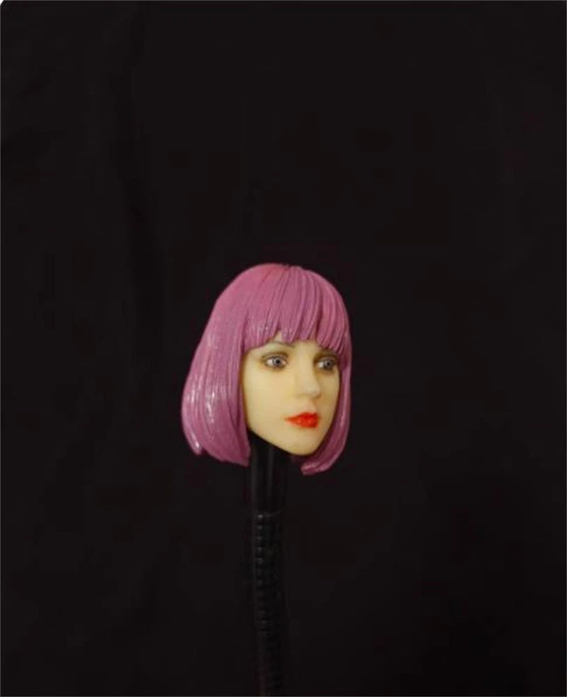 1/6 Female Head Beauty Sculpt Short Hair Carved Toy Model Fit PH TBL Figure Model