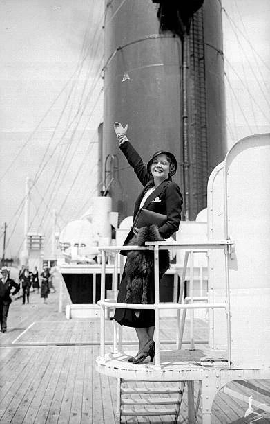 Actress Vilma Banky on board a ship New York Old Photo Model