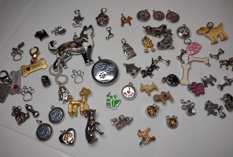 Lot Of Over 50 Dog Themed Pendants And Charms Puppy Lot CK36 Charms
