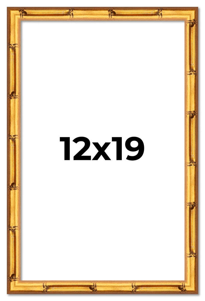 12x19 Frame Gold Bamboo Solid Wood Picture Frame | 1 Inch Moulding Width | Inter Model