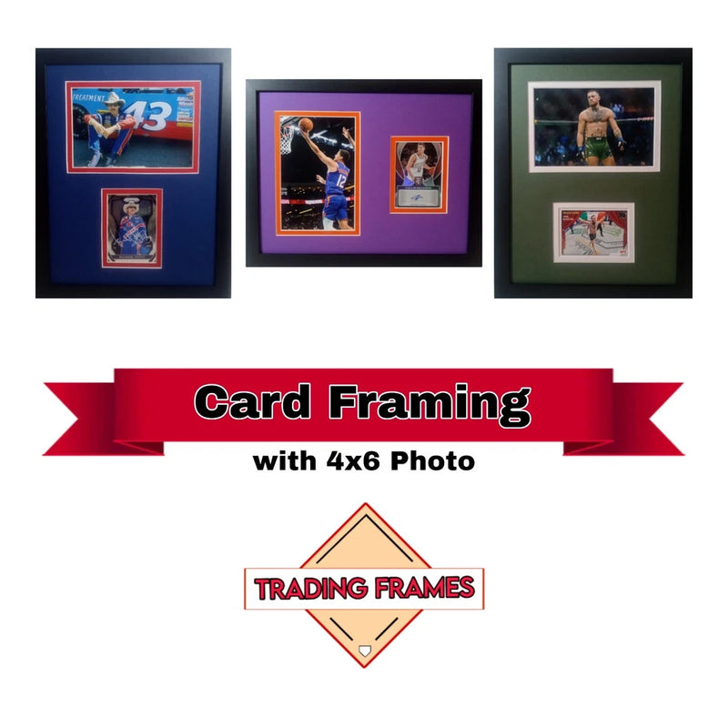 Card Framing - Custom Framed Sports Display Case - 8.5x11 Frame and 4x6 Photo Model