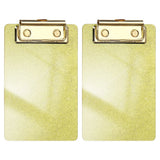 2 Pcs Acrylic Clip Boards, 6.02 x 3.94" Yellow for Restaurant Shop Note Model