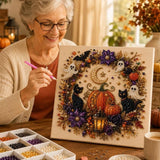Halloween Ghost Pearl Art DIY Kit, Spooky Cute 3D Diamond Painting Crafts Model