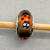 Authentic Pandora Moments Cinnamon Ladybugs Glass Charm/Bead Silver 925 790655 Charms