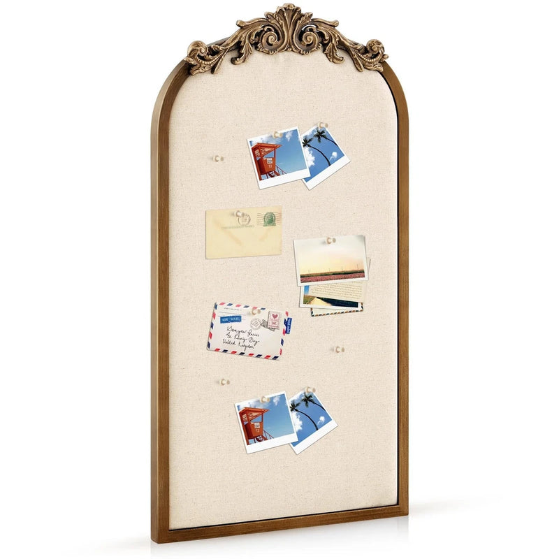 Wonderjune Vintage Framed PinBoard Linen Display Bulletin Board Large Cork Fa... Model