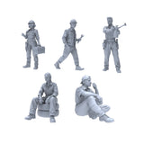 Yao's Studio LYTR72029 1/72 Auto Repair Scene 5PCS Mechanic Figures Unpainted Model