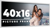 40x16 Frame White Real Wood Picture Frame Width 0.75 inches | Interior Frame Dep Model