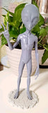 Grey Alien Figurine Statue 16k High Resolution Sci Fi Collectible Display 12" Model