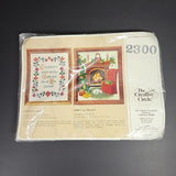 NEW Vtg. Creative Circle Embroidery Kit 2300 Cozy Hearth 1984 Christmas Cat Model