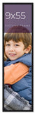 9x55 Frame Black Real Wood Picture Frame Width 0.75 inches | Interior Frame Dept Model