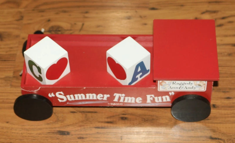Raggedy Ann & Andy RED WAGON "Summer Time Fun" FIGURINE-Display NOS Model
