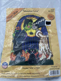 DIY Design Works Halloween Monster Love Cross Stitch Kit 10.5 x 13.5" NEW! Model
