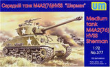 Medium Tank M4A276 W Hvss WW II Plastic, scale model kit - 1/72 - Unimodel 377 Model