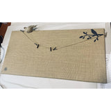 Rustic Bird Burlap Message Bulletin Board Photo Wire Clothespin Clips Farmhouse Model