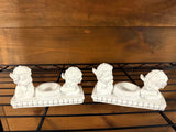 Set of 2 Cherub Sphere Holders ¨C Angel Figurine Display Stands ¨C Vintage Style Model
