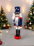 Christmas Figurine Nutcracker Wooden Blue Small Soldier 7.5" Holiday Decoration Model