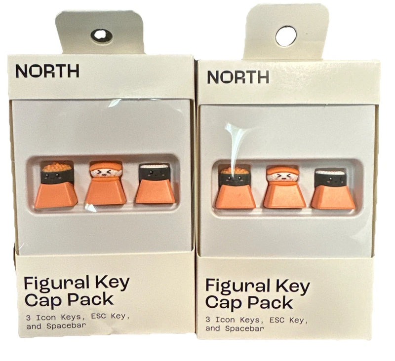 ??(2pk) North Figural Key Cap 5 Pack-Keyboard Keycap-Orange Sushi-New! Model