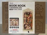 Robotime Rolife Floral Corner Book Nook DIY Miniature Dollhouse TGB09 ~ NEW Model