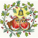 Heritage counted cross stitch kit Aida "Christmas Robins", BFCR1528-A, 10,5x10,5 Model