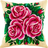 Needlepoint Cushion DIY Kit Tapestry Pillow Set, Tent Stitch Embroidery Gi 16 in Model