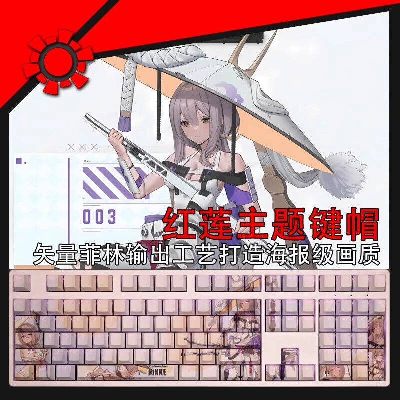Anime Nikke 108 Keys PBT Transparent Cherry MX Keycaps For Mechanical Keyboard Model