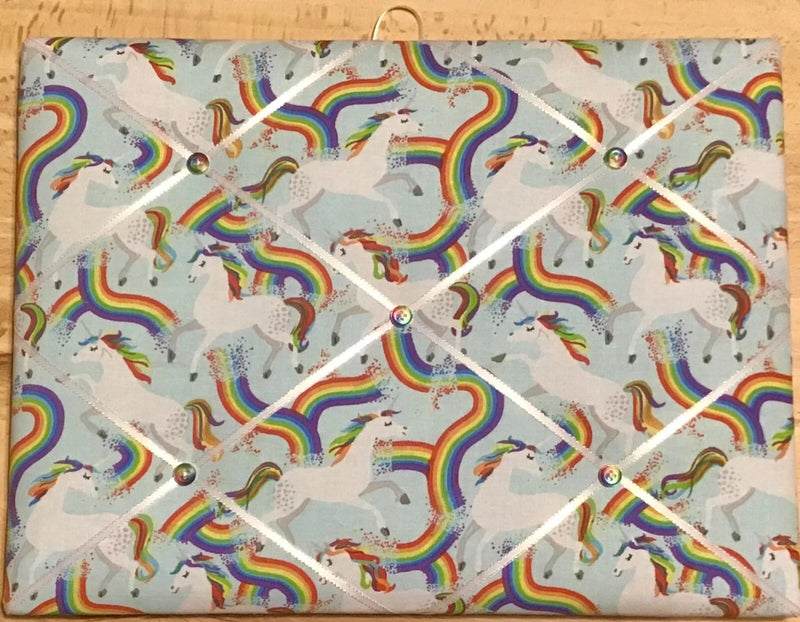 French Bulletin Board Photo Memo Blue Unicorn Rainbow Print 11.8 x 15.7 inches Model