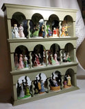 FRANKLIN MINT PARISIENNES MINIATURE PORCELAN FIGURES & WOODEN DISPLAY PARIS STYL Model