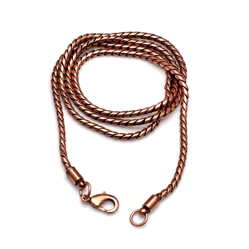 Pure Copper Wheat Viking jewelry 100% Oxidized Copper Chain Necklace RJ-002 Charms