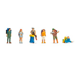 NOCH HO 1/87 Backpackers and Hitchhikers (6 assembled and painted figures) Model