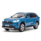 1:24 Scale RAV4 Model Car Diecast Toy Vehicle 4 Doors Open Pull Back Cars Blue Model