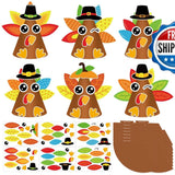 PAIVSUN 12 Sets Thanksgiving Crafts Kids DIY Turkey Cone Hat Craft Kits Model