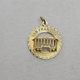 Vintage SAN FRANCISCO TROLLEY CAR 12K GF CREA Gold Filled Charm Pendant Charms