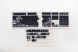 Kanagawa Keycaps Black White Side Printed Shine Through PBT Keycap Set Model