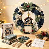 3D Fabric Poke Wreath DIY Kit Christmas Holiday Craft Set F Model