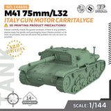SS144686 1/144 Military Model Kit Italy M41 75mm/L32 Gun Motor CarrItalyge Model