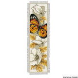 Vervaco Bookmark counted cross stitch kit Butterfly on flowers IV, DIY Model