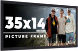 35x14 Frame Black Real Wood Picture Frame Width 0.75 inches | Interior Frame Dep Model