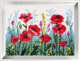 DIY Printed Tapestry Kit "Poppies", size 10.6x14.2 in / 27x36 cm, Brvsk Model