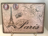 Paris Magnetic Memo/Photo Board 8x11 w/2 magnets ~ French Country Shabby Chic EC Model