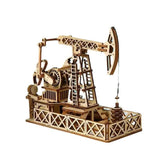 Oil TowerPump Mechanical Wooden 3D Puzzle Model Assembly DIY Kit NIP Wood Trick Model
